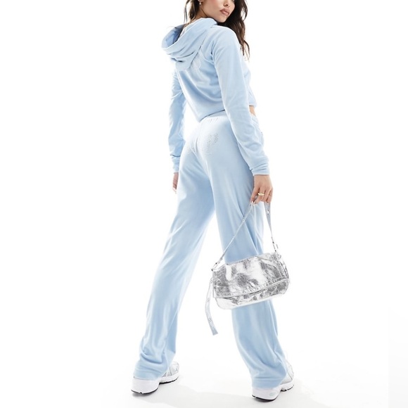 NWT OG Juicy Couture Diamanté Velour Tracksuit Set in Heritage Blue -Size L - Picture 1 of 12